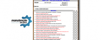 Check list pós manutenção