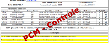 Controle do plano de lubrificação